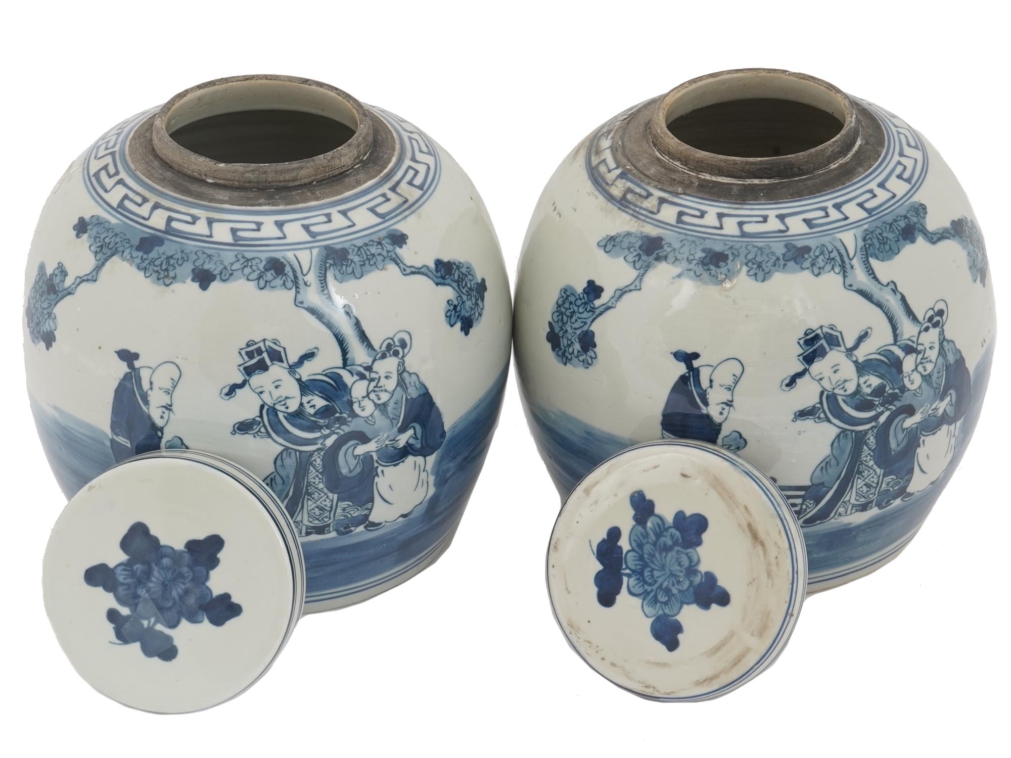 ANTIQUE CHINESE QING DYNASTY BLUE WHITE GINGER JARS PIC-4